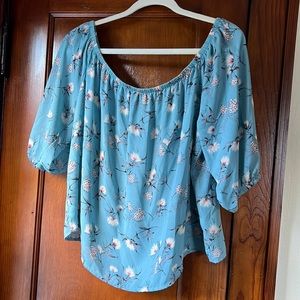 Floral Print Off-the-shoulder Top